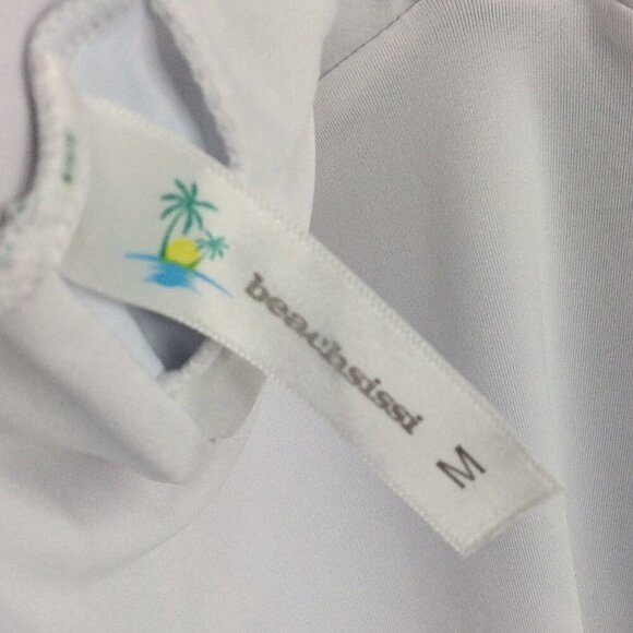 Beachsissi One Piece Swimsuit Womens Size Medium Green Palm Leaves Padded Bra - Picture 5 of 10